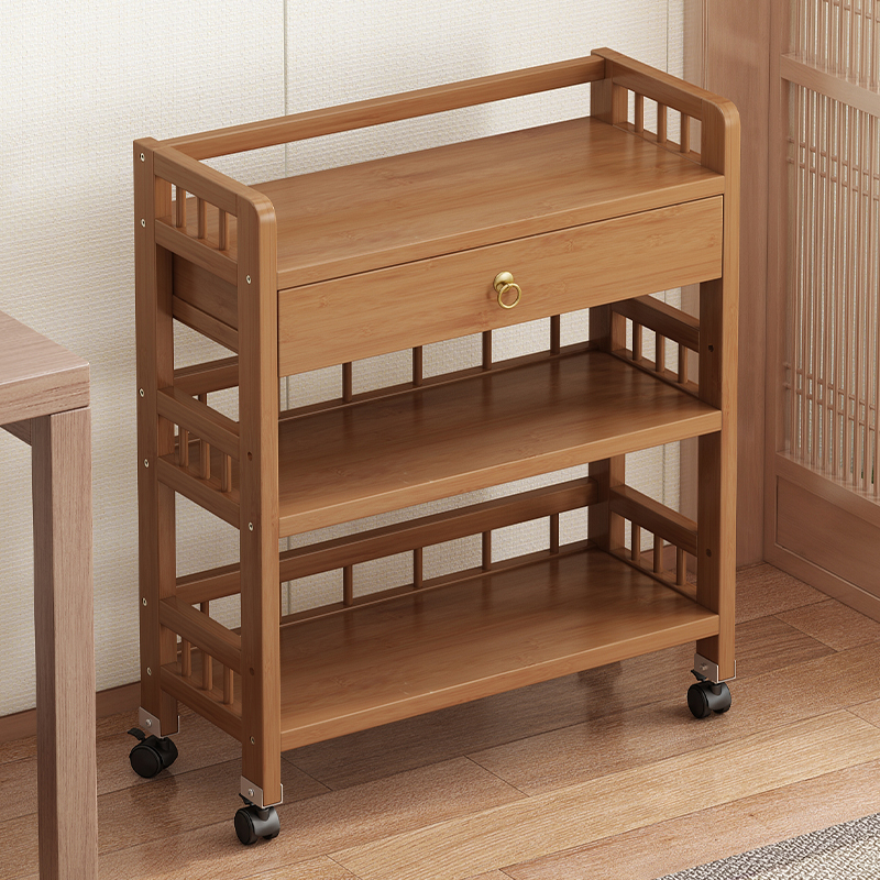 可移动茶几茶桌边几简易小推车非实C木多功能置物架茶叶茶具收纳
