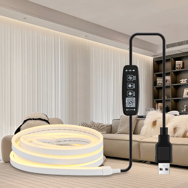 窗帘盒灯带氛围充电式免布线自粘插电智H能无线悬浮窗飘窗USB灯条