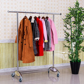 服装 店衣架展示架移动伸缩折叠龙门架G带轮单杠双杠落地中岛侧挂