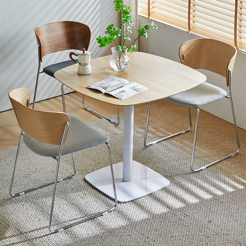 实木小圆桌简约洽谈桌椅组合接待会客休闲培训机构桌椅Z阳台小方