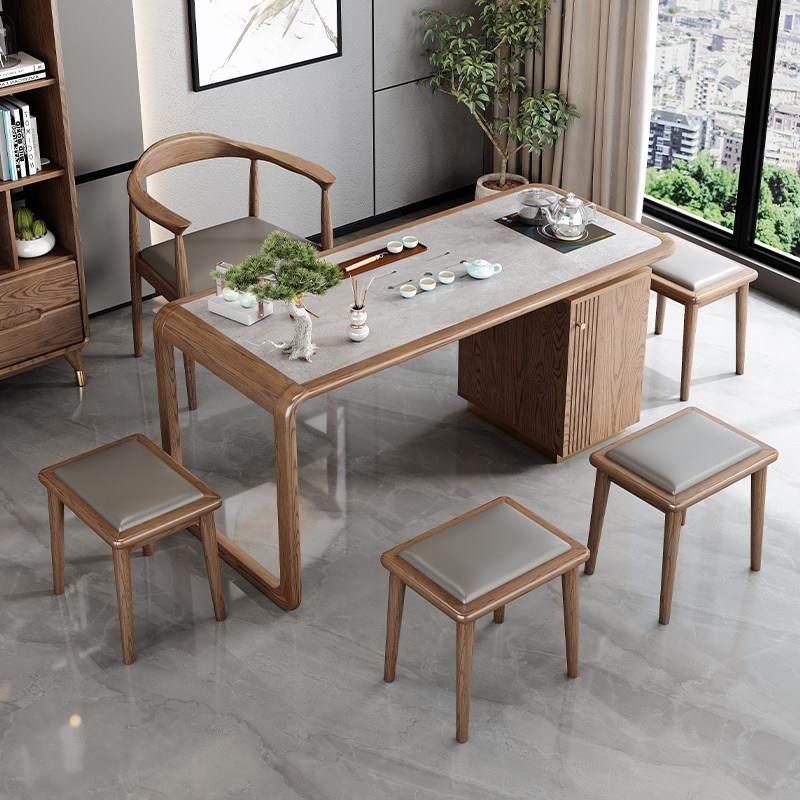 白蜡木实木岩板茶桌椅组合功夫茶台客厅办公室阳台禅意家用茶艺桌,住宅家具,家用茶台/茶桌,淘宝优惠券,粉丝福利购,淘宝优惠卷