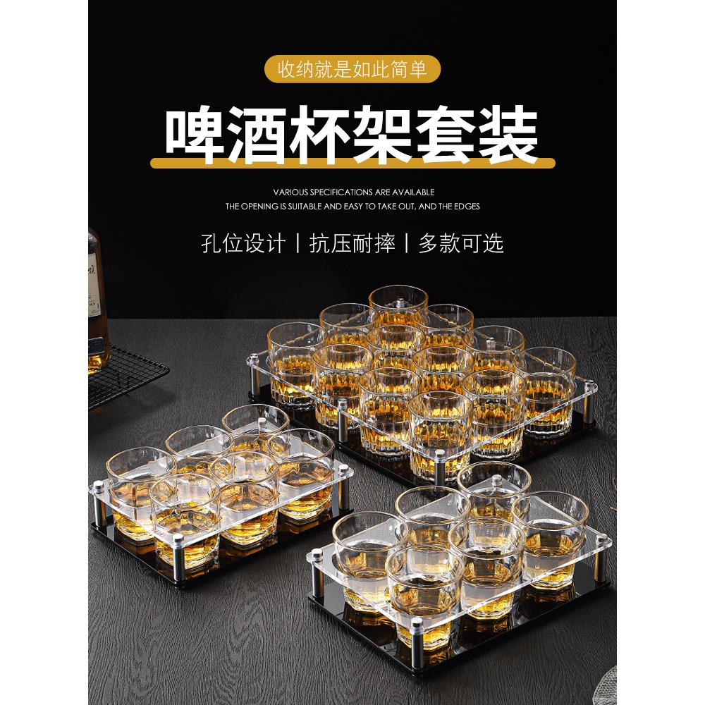 钢化玻璃杯酒吧ktv啤酒杯子套装小八角杯子防摔高档商用家用水杯