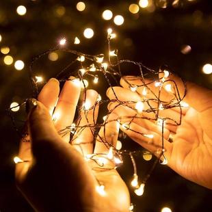 圣诞节装饰品鞭炮灯led串灯小灯泡星星灯串闪烁满天星圣诞树灯带