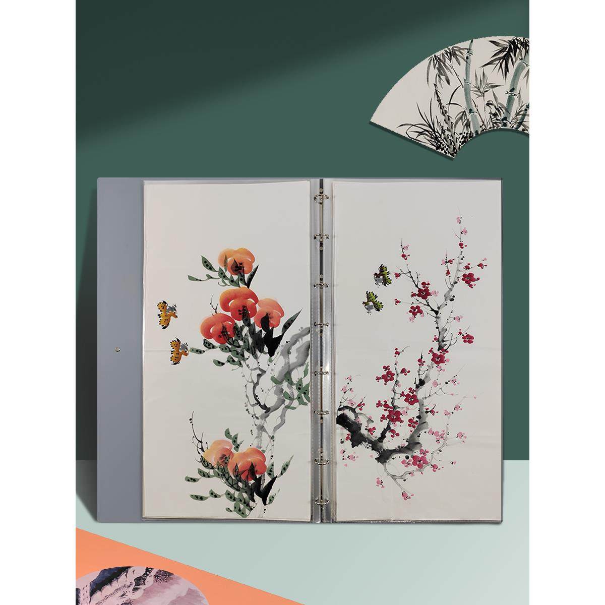 云硕国画收纳册四尺四开宣纸书法作品集33*66卡纸书画收藏活页夹