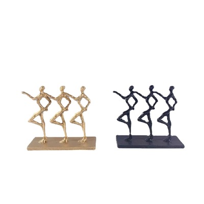 现代简约欧式三人行摆件人像摆设样板房售楼处书房客厅软装饰品