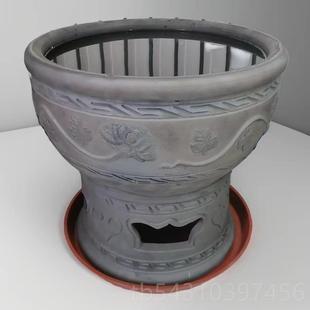 正品老京湿莲花鱼盆澄江泥瓦鱼缸瓦瓦盆纯手工金鱼盆加器缸特价北