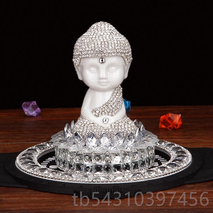 正品汽车水晶车香水摆勒件水钻瓷莲花弥佛像载香水男女车内装饰用