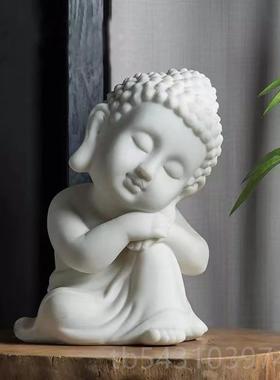 正品新式家居禅意佛像摆件室客中玄厅入户关装饰品茶博古架和尚工