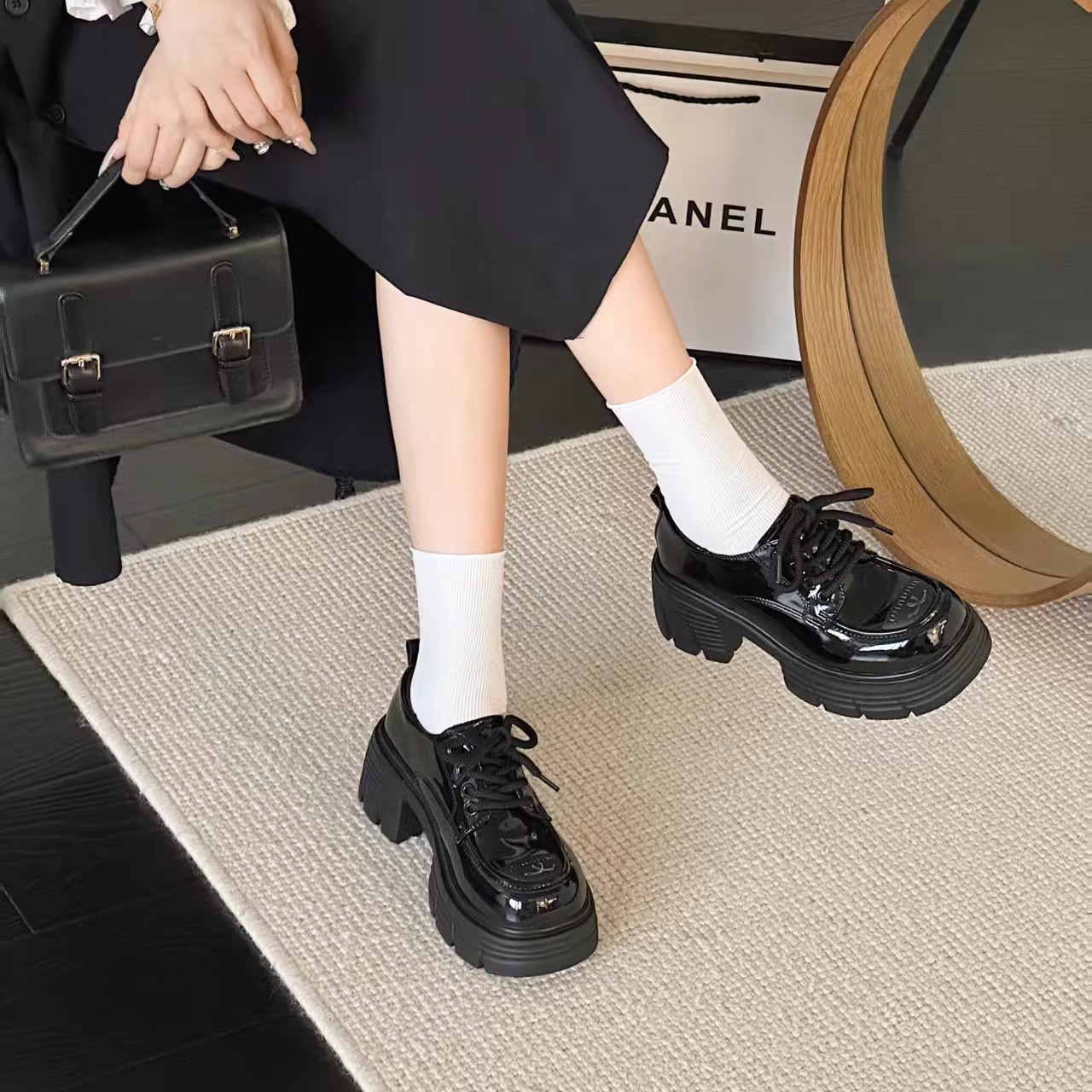 公主风厚底增高百搭小皮鞋女2025新爆款复古英伦日系jk单鞋子