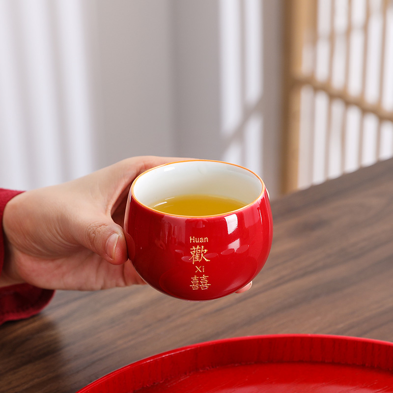 敬茶杯结婚e茶壶茶杯盖碗喜庆结婚敬茶壶泡茶碗婚宴中式婚礼送礼