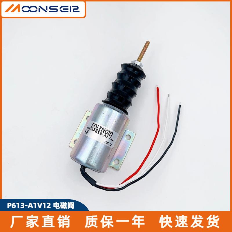 柴油机停机断油熄火电磁阀1197017P613-A1V12油门控制器开关24V
