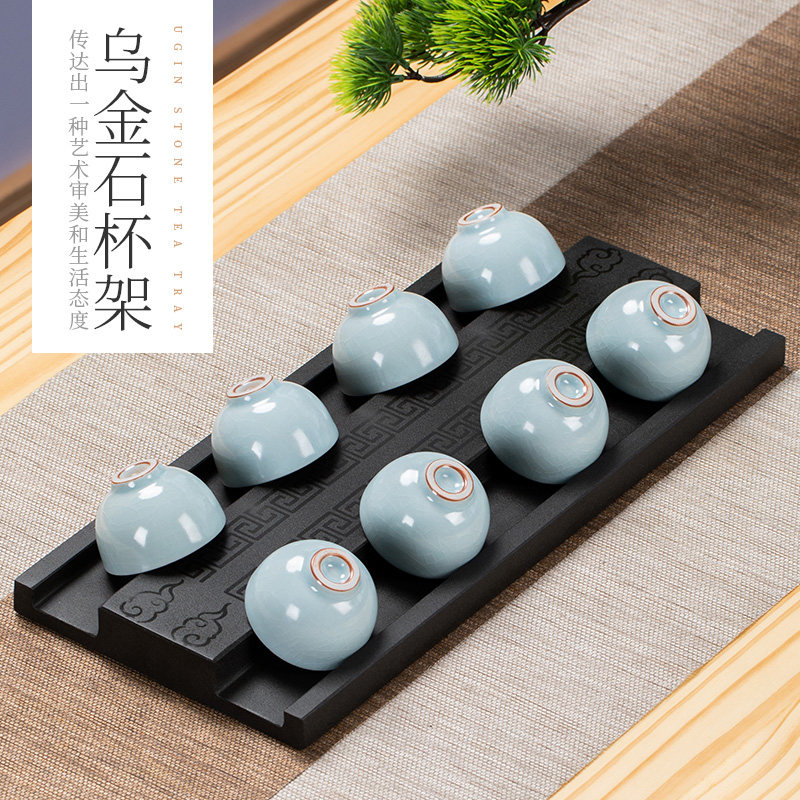 桌面茶杯收纳架功夫茶具托盘茶道配件茶室高级沥水台面乌金石杯架,餐饮具,茶具架,淘宝优惠券,粉丝福利购,淘宝优惠卷
