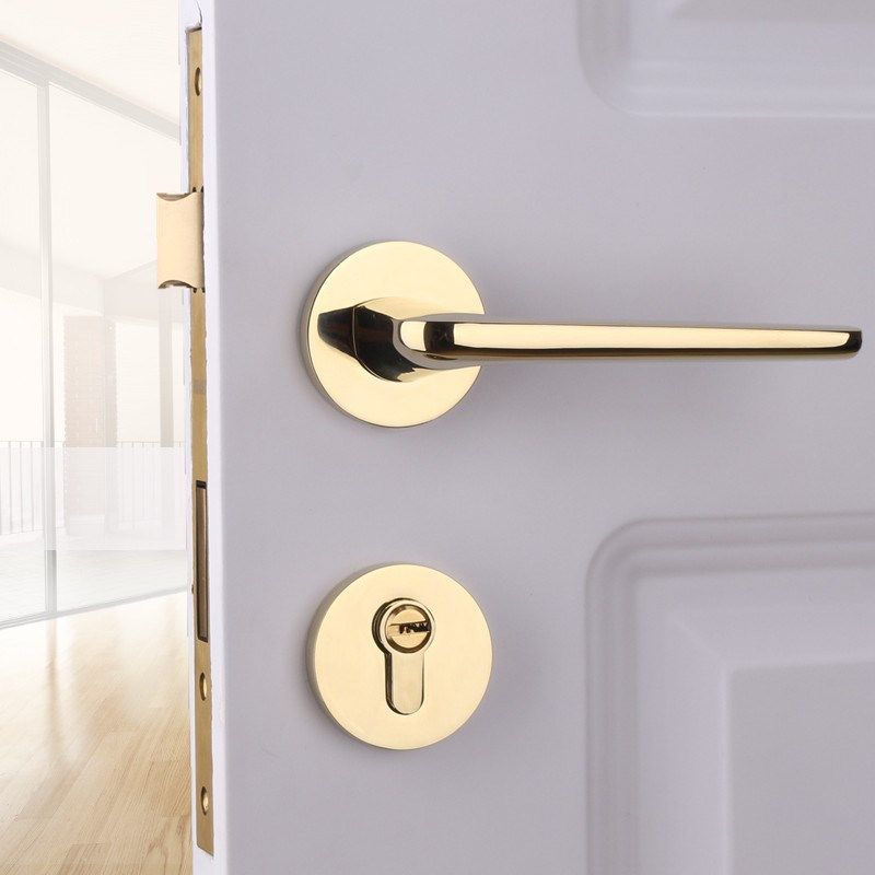 依佰利美式青古铜门锁欧式仿古铜室内分体锁简约卧室静音房门锁