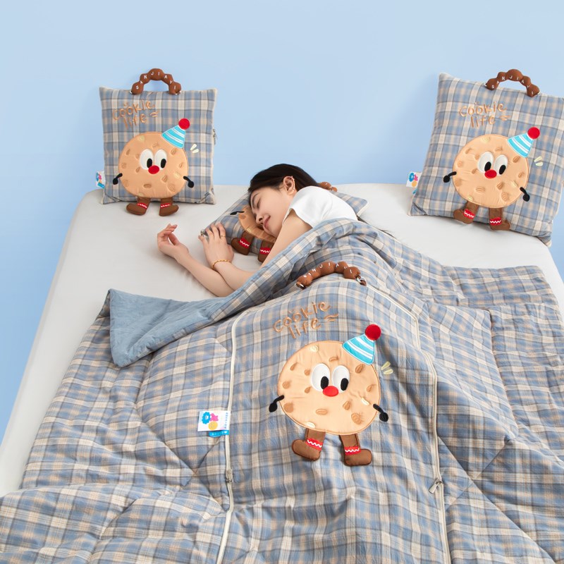 全棉汽车抱枕被子两用二合一办公室午睡神器沙发车用加厚折叠车内