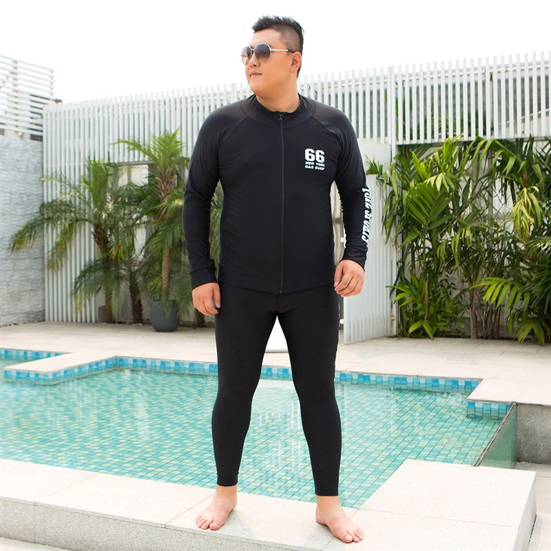 男士大码潜水g服防晒衣冲浪加肥加大泳衣漂流三件套拉链胖子泡温