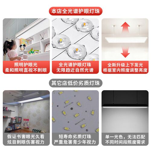 新国标教室灯护眼吊灯全光谱家用支架培训机N构学校学习专用照明
