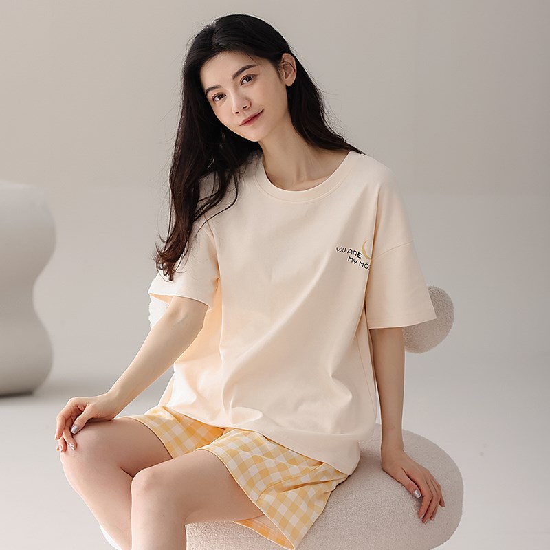 RS睡衣女夏季短袖薄p款2025年新款夏天可爱家居服可外穿套装