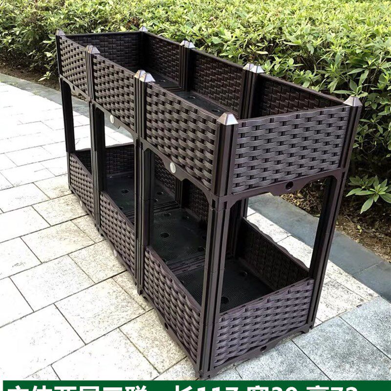 立体两层种植箱 特大阳台种菜盆 屋顶菜园蔬菜R种植槽大型花盆种