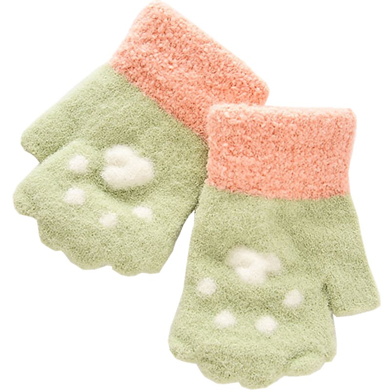 宝宝手套秋冬薄款男女童露指半指不分指婴儿L幼儿小童1-2-3岁冬季