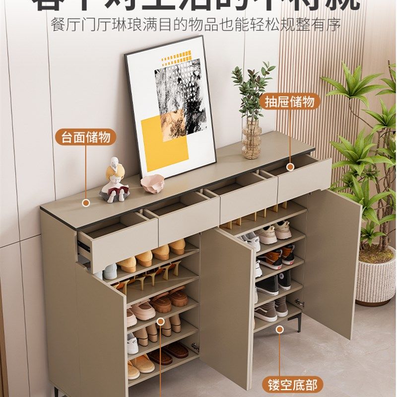 电梯口门外鞋柜家用简易s靠墙小型外走廊储物柜斗柜入户快递置物