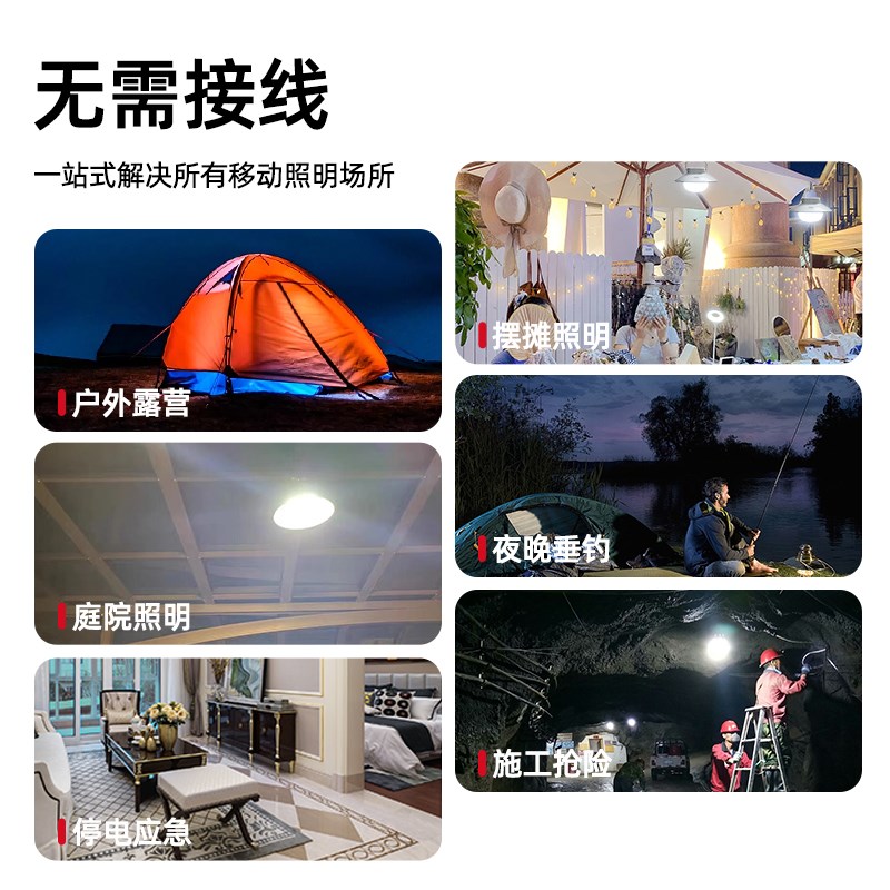 露营灯超长续航h超亮户外野营天幕灯充电帐篷应急灯停电家用电池