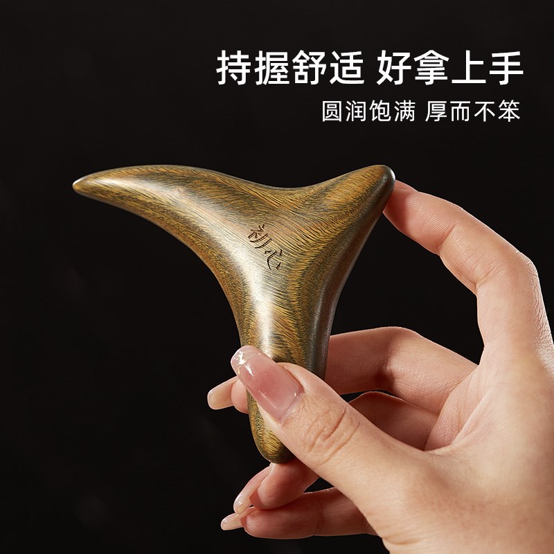 初心木质三角雀脚足底疗按摩器檀木经G络棒按脚神器点穴拨筋点穴