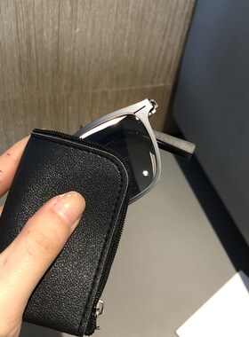 新款轻薄小框偏光折叠太阳眼镜男不锈钢时尚超轻T司机钓鱼复古墨