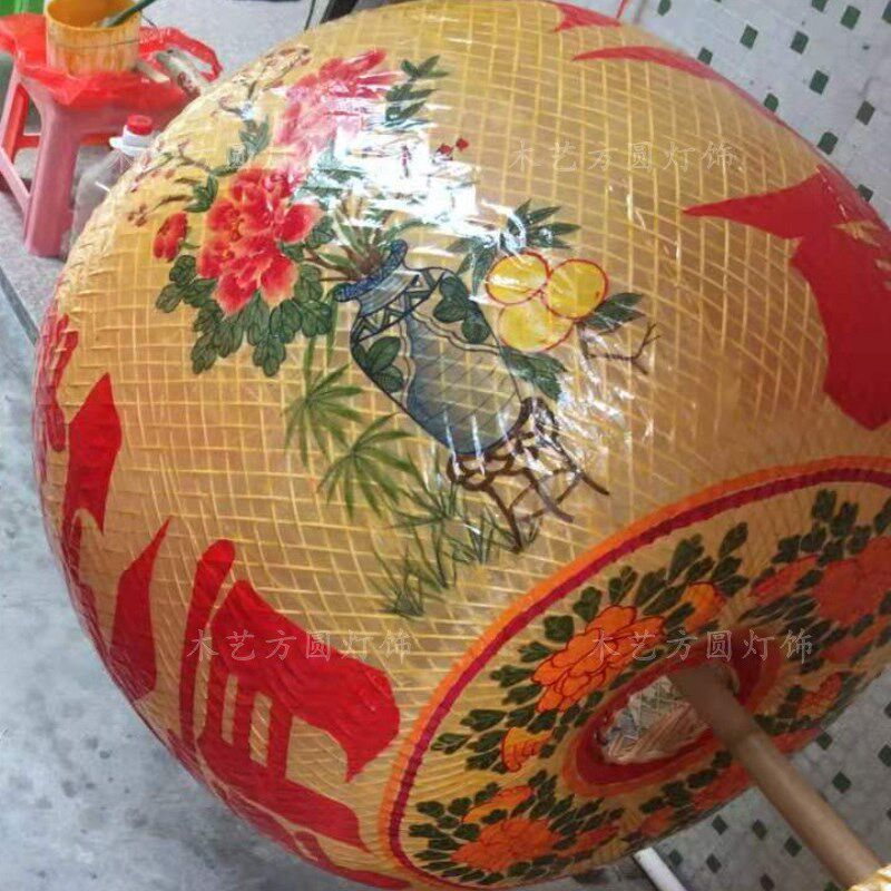 潮汕灯笼竹艺竹编传统手工仿古手绘油纸灯笼茶楼火V锅店定制吊灯