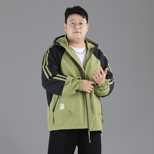 胖子夹克男士2023年p秋冬款新款加肥加大衣服大尺码冲锋衣男装外