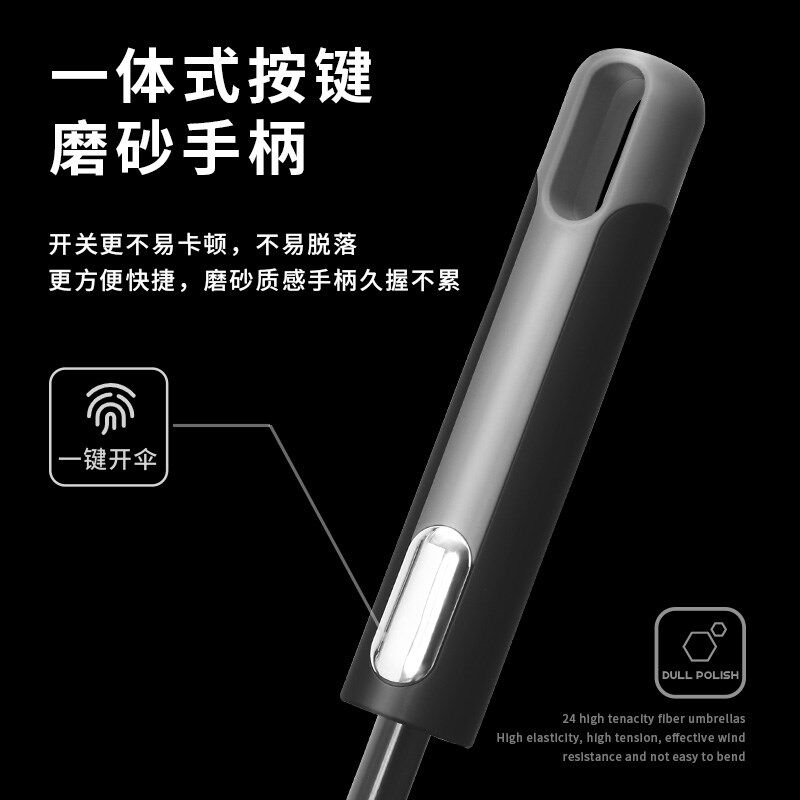 24骨长柄雨伞男士大号自动w加大加厚加固暴雨结实抗风黑色商务定