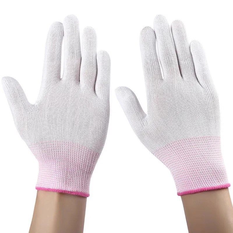 薄款尼龙纱线手套透气p工作劳保耐磨防滑劳动干活防护PU胶涂指涂