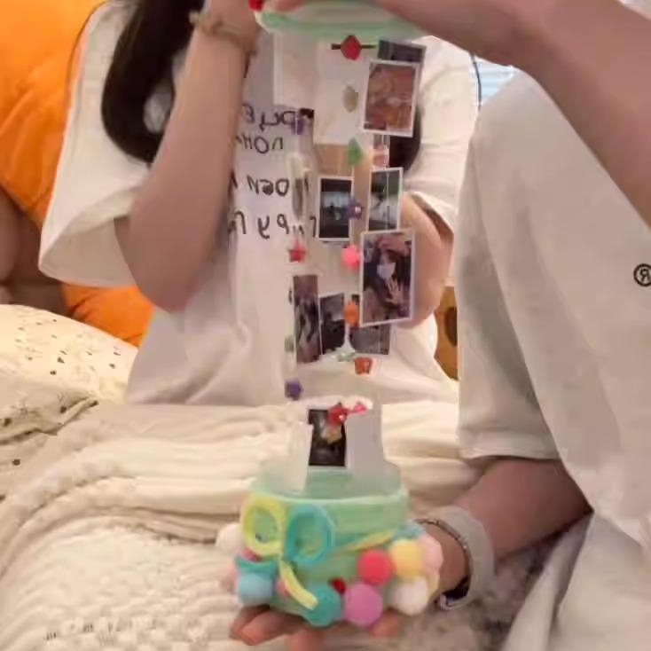 扭扭棒蛋糕相片手工diy材料包自制创意生日礼物送女朋友拍照神器