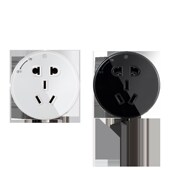 轨道插座家用圆形新国标s五孔插座适配器电力轨道专用可移动大功