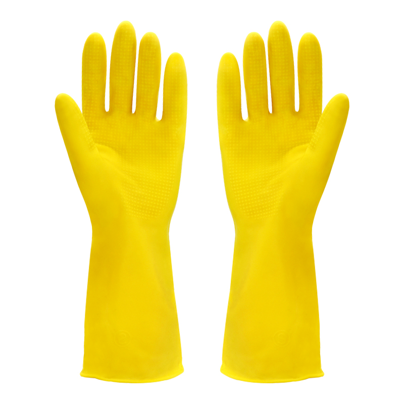 牛筋手套乳胶洗碗手套女耐磨橡胶手套工业胶手套劳保耐Z酸碱加厚