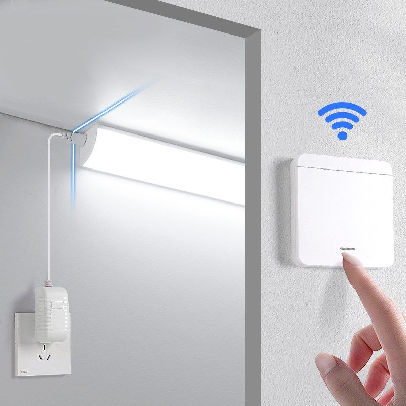 90度直角灯ledm灯条直插式无线遥控开关面板墙角插座插电长条照明