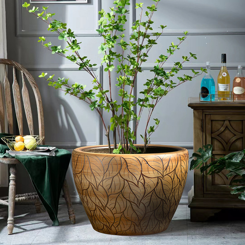 陶瓷大缸养荷花睡莲缸特大号室外庭E院大水缸阳台客厅种铁树花盆