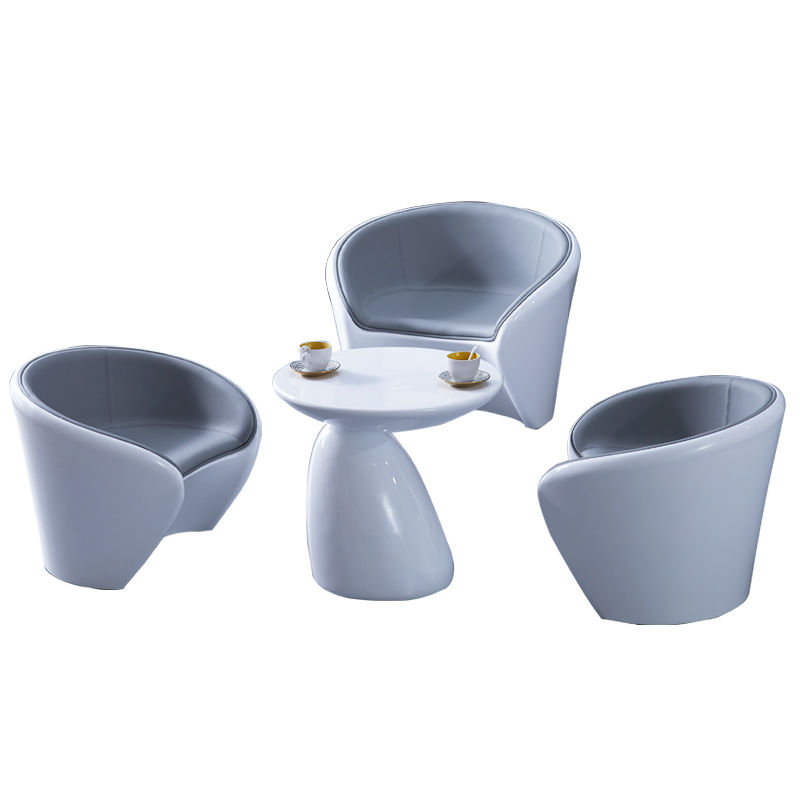 接待桌椅组合休息区酒店铺v售楼部影楼会客沙发椅子洽谈椅圆形茶