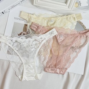 钻饰三角裤 女士低腰无E痕透气纯欲时尚 头 轻奢性感蕾丝内裤 法式