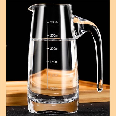 量杯玻璃水杯带刻度n公道杯克数家用高硼硅尖嘴毫升带把手加厚杯