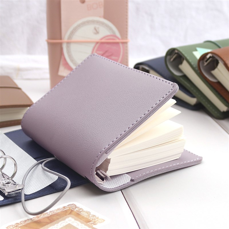 m5a8皮面活页本复n古笔记本外壳迷你便携随身口袋本收纳夹手账本