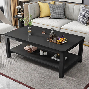 160餐桌两 P140 办公家用长方形边几50高60双层茶几小桌子90 120