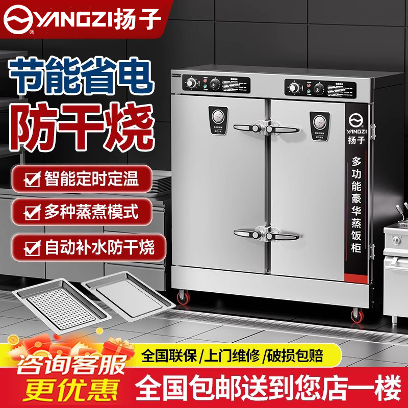 扬子蒸饭柜商用电蒸箱全自动电蒸箱蒸饭箱蒸饭机蒸车蒸柜双门食堂
