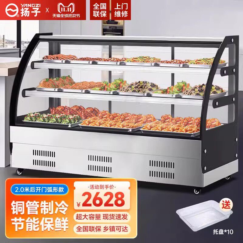 扬子凉菜柜熟食卤鸭货炸串冷菜展示柜冷藏保鲜柜商用烧烤串串冰柜
