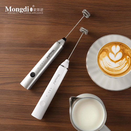 Mongdio咖啡打泡器奶泡奶泡机器手持咖啡搅拌棒电动打奶泡器搅拌