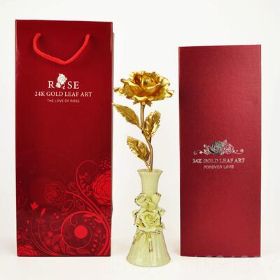 高档友金玫2瑰4玫瑰花金箔金花生日创意送女k生女友男七夕情人节