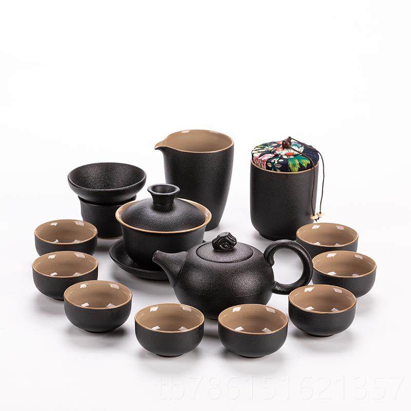 高档黑陶盖碗茶壶杯功夫茶具套装家八用日式简茶约代一壶现六杯杯,餐饮具,整套茶具,淘宝优惠券,粉丝福利购,淘宝优惠卷