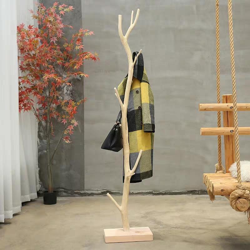 原木落地式树枝衣帽架家用卧室树杈实木挂衣架民宿置物架创意简约
