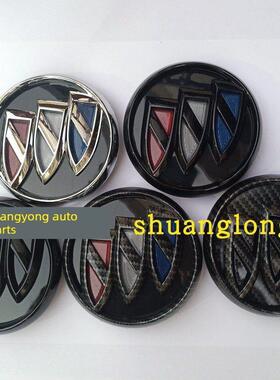 适用于别克商务车Gl8Es 653t后圆标志碳纤维图案标志亮黑色后备箱