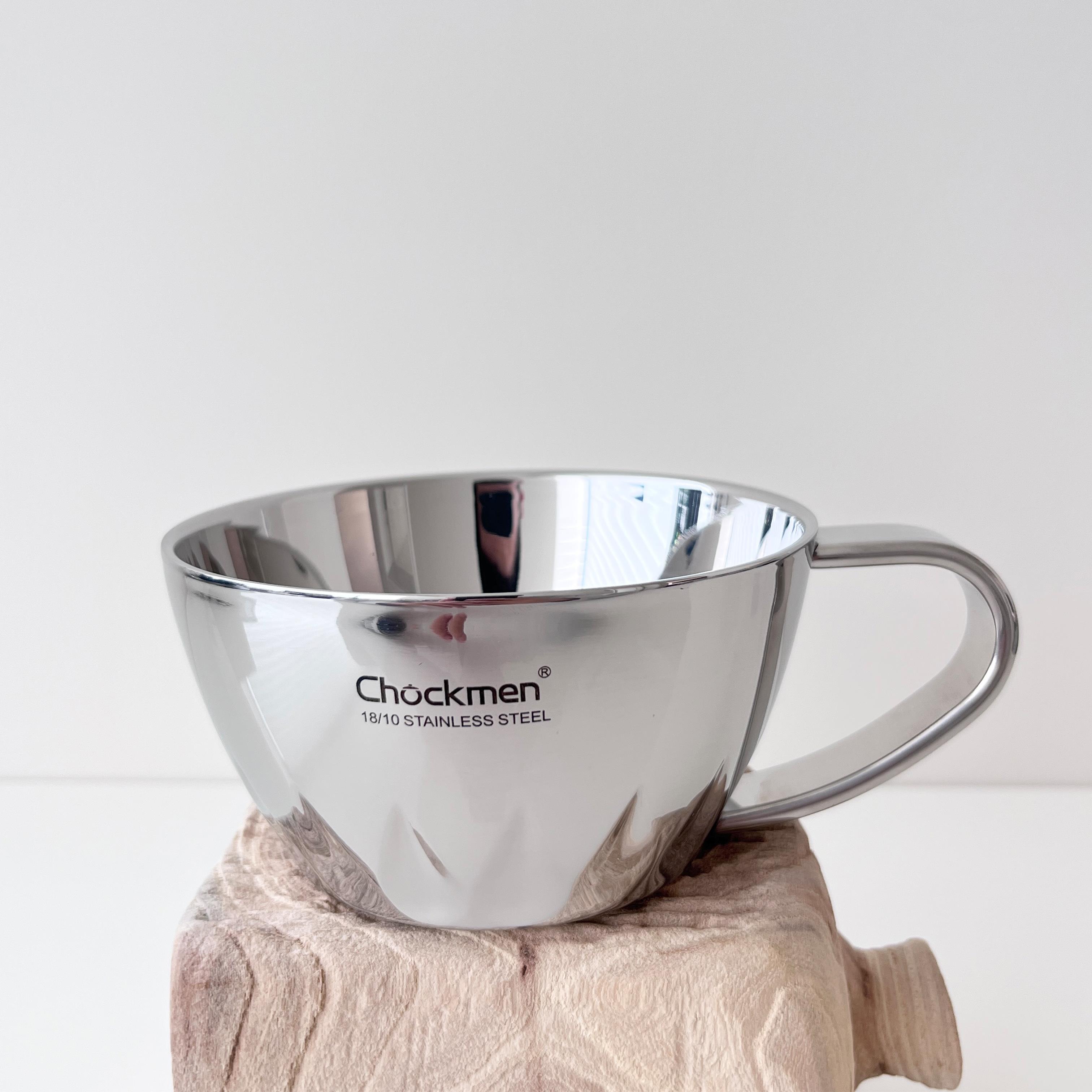 18/10不锈钢带手柄双层碗早餐燕麦牛奶杯隔热防烫莲花碗吃饭喝汤