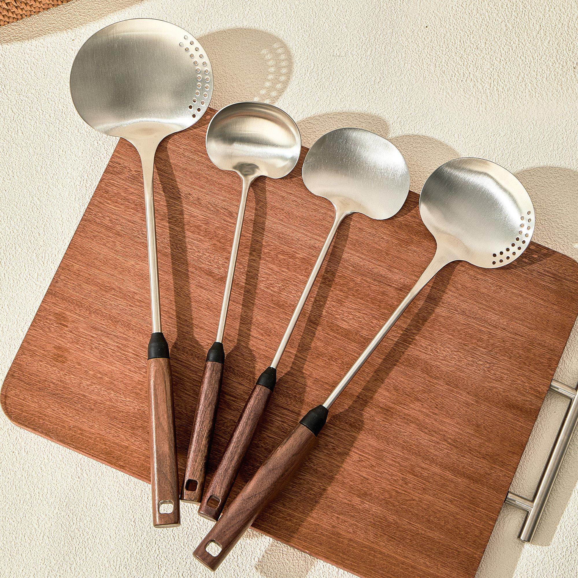 胡桃木蘑菇铲316L不锈钢家用炒菜的铲子厨具套组铁铲勺木柄把锅铲,厨房/烹饪用具,锅铲,淘宝优惠券,粉丝福利购,淘宝优惠卷